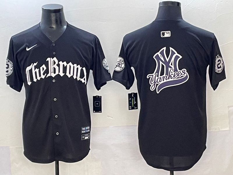 Men 2025 New York Yankees Blank Black Five generations Joint Name Nike MLB Jersey style 11->new york yankees->MLB Jersey